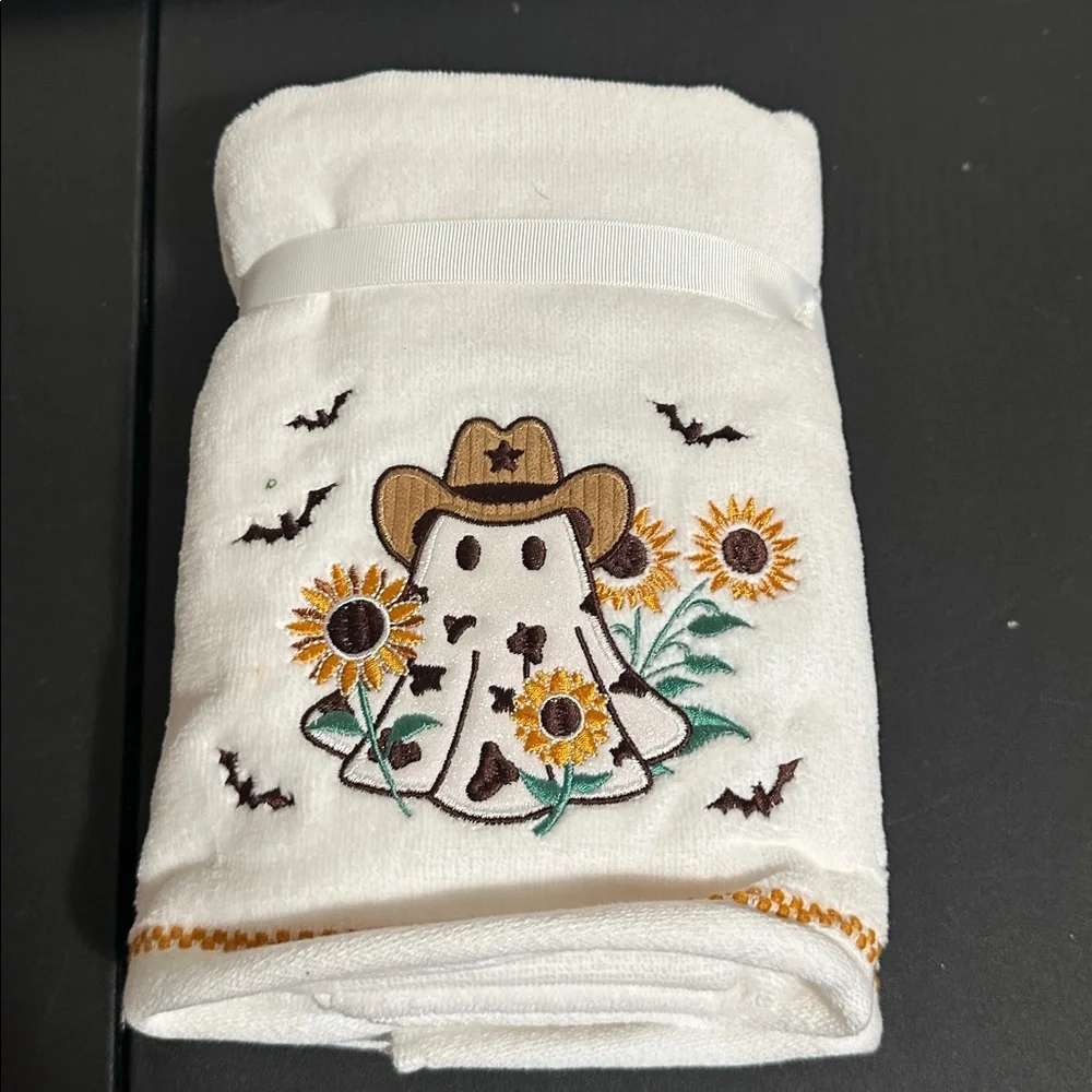 Well Dressed Home Cowboy ghost hand towels set of 2